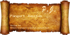 Pangert Jusztus névjegykártya